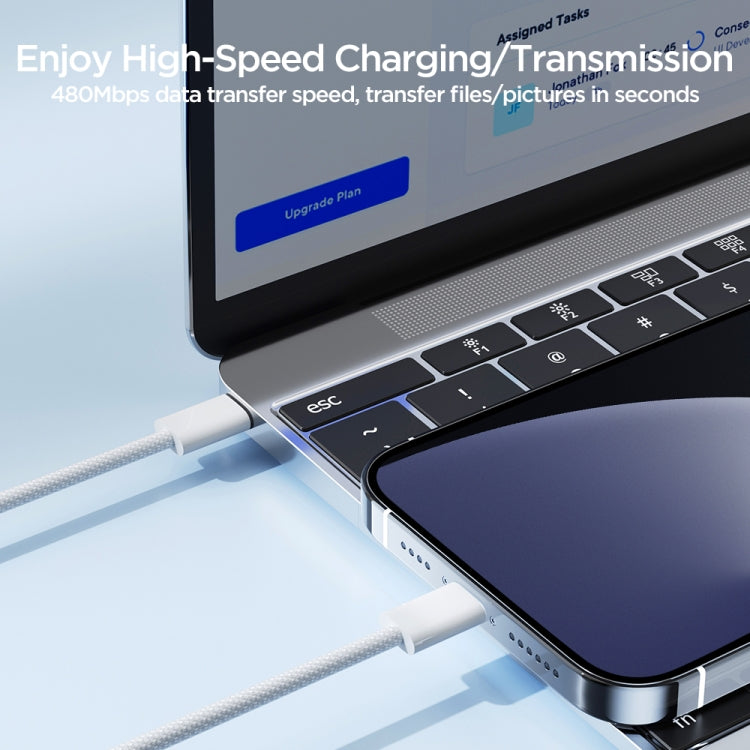 JOYROOM S-A45 30W USB-C / Type-C to 8 Pin Fast Charge Data Cable, Length: 1m(White) - free shipping - PMC Jewellery - Order now!