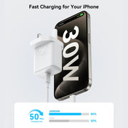 JOYROOM JR-TCF24 30W USB-C / Type-C Fast Charger, Specification:UK Plug(White)