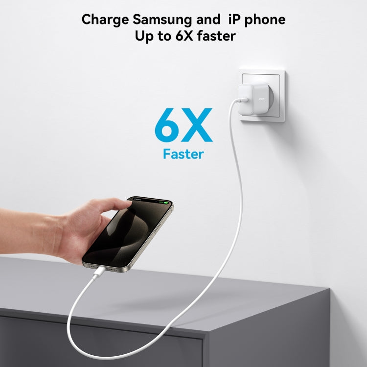 JOYROOM JR-TCF24 30W USB-C / Type-C Fast Charger with Cable Set, Specification:EU Plug(White) - USB Charger by JOYROOM | Online Shopping South Africa | PMC TechLife | Buy Now Pay Later Mobicred