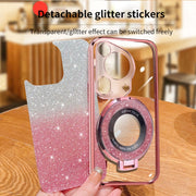 For Huawei Pura 70 Ultra Plated Gradient Glitter Round Holder TPU Phone Case(Sierra Blue)