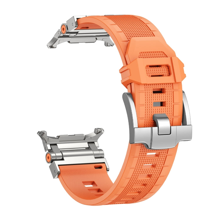 For Samsung Galaxy Watch UItra 47mm Armor TPU Sports Watch Band(Orange Silver)