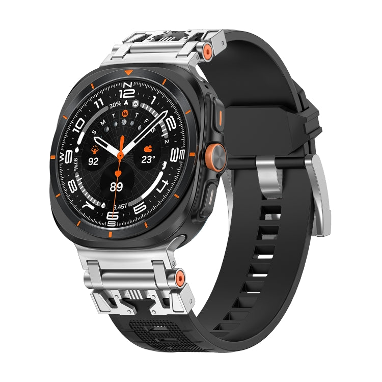 For Samsung Galaxy Watch UItra 47mm Armor TPU Sports Watch Band(Black Silver) - free shipping - PMC TechLife - Order now!