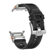 For Samsung Galaxy Watch UItra 47mm Armor TPU Sports Watch Band(Black Silver)