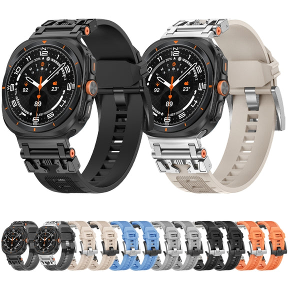 For Samsung Galaxy Watch UItra 47mm Armor TPU Sports Watch Band(Orange Silver)
