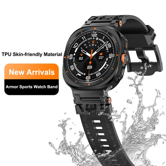 For Samsung Galaxy Watch UItra 47mm Armor TPU Sports Watch Band(Starlight Silver)