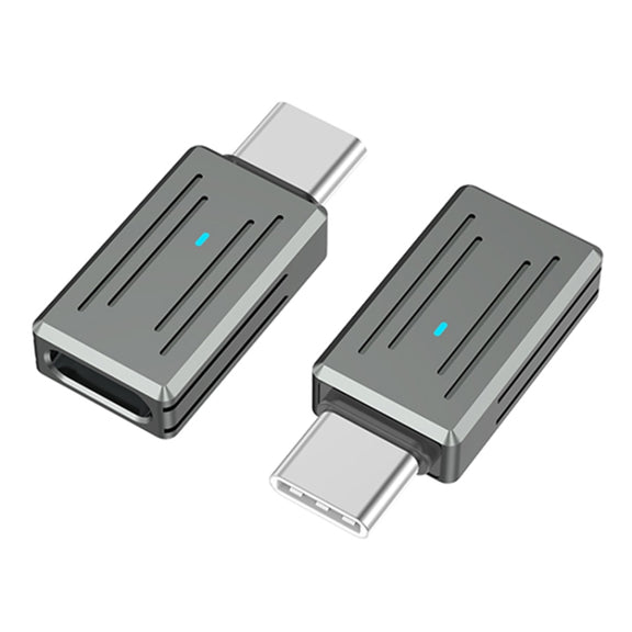 USB-C / Type-C Male to 8 Pin Female Zinc Alloy PD Adapter, Support Fast Charging / Data Transmission(Gun Metal)