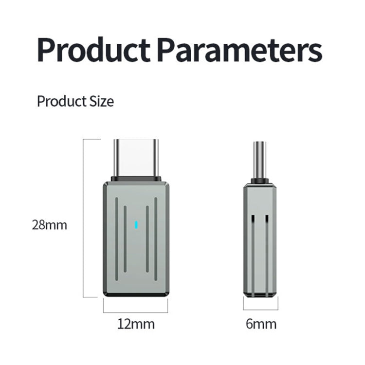 8 Pin Male to USB-C / Type-C Female Zinc Alloy PD Adapter, Support Fast Charging / Data Transmission(Gun Metal)