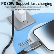 8 Pin Male to USB-C / Type-C Female Zinc Alloy PD Adapter, Support Fast Charging / Data Transmission(Gun Metal)