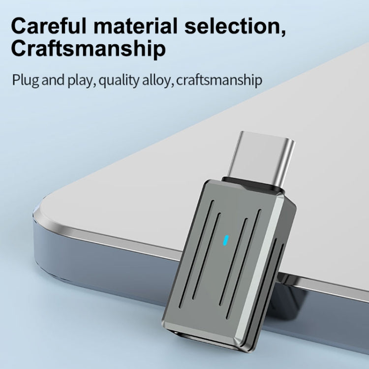 8 Pin Male to USB-C / Type-C Female Zinc Alloy PD Adapter, Support Fast Charging / Data Transmission(Gun Metal)
