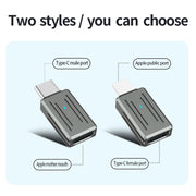 8 Pin Male to USB-C / Type-C Female Zinc Alloy PD Adapter, Support Fast Charging / Data Transmission(Gun Metal)