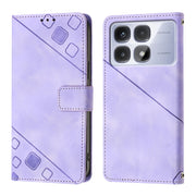 For Redmi K70 Ultra 5G Global Skin-feel Embossed Leather Phone Case(Light Purple)