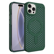 For iPhone 16 Pro Max Ice Feeling Cooling MagSafe Magnetic Phone Case(Dark Green)