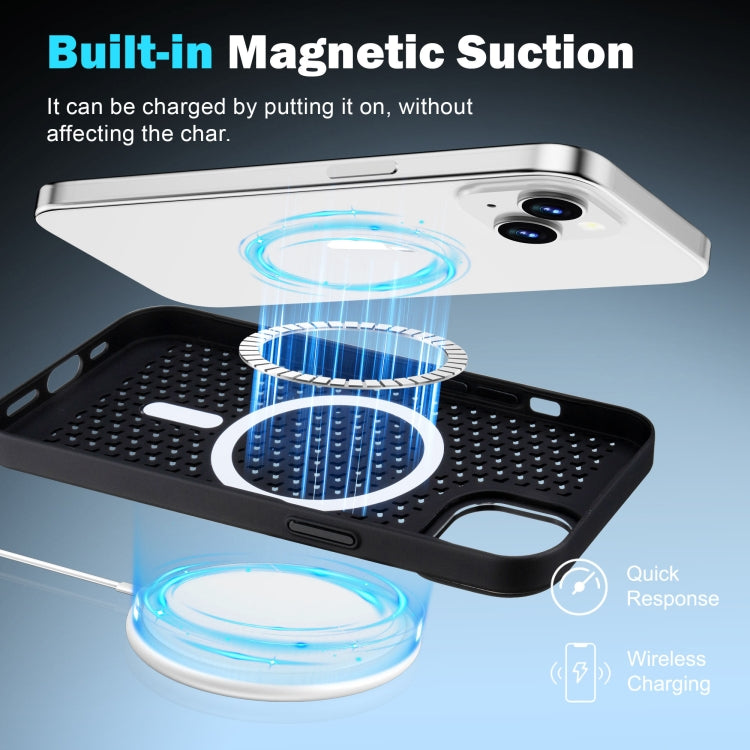 For iPhone 16 Plus Ice Feeling Cooling MagSafe Magnetic Phone Case(Black) - free shipping - PMC TechLife - Order now!