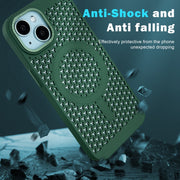 For iPhone 16 Plus Ice Feeling Cooling MagSafe Magnetic Phone Case(Black)