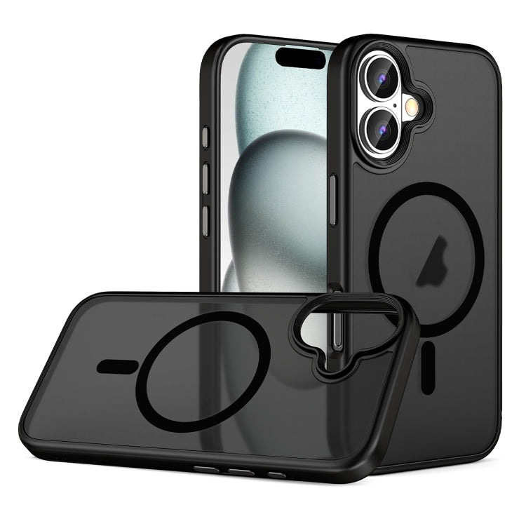 For iPhone 16 Plus Skin Feel Frosted MagSafe Magnetic Phone Case(Transparent Black) - iPhone 16 Plus Cases by PMC TechLife | Online Shopping South Africa | PMC TechLife | Buy Now Pay Later Mobicred
