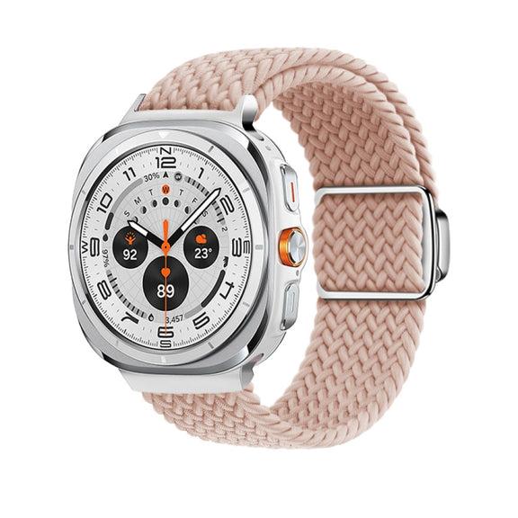 For Samsung Galaxy Watch Ultra 47mm Nylon Loop Magnetic Buckle Watch Band(Pink Sand)