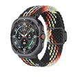 For Samsung Galaxy Watch Ultra 47mm Nylon Loop Magnetic Buckle Watch Band(Black Rainbow) - Watch Bands by PMC TechLife | Online Shopping South Africa | PMC TechLife | Buy Now Pay Later Mobicred