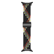 For Samsung Galaxy Watch Ultra 47mm Nylon Loop Magnetic Buckle Watch Band(Black Rainbow)