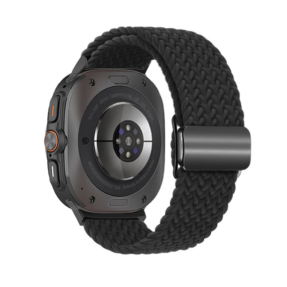 For Samsung Galaxy Watch Ultra 47mm Nylon Loop Magnetic Buckle Watch Band(Black)