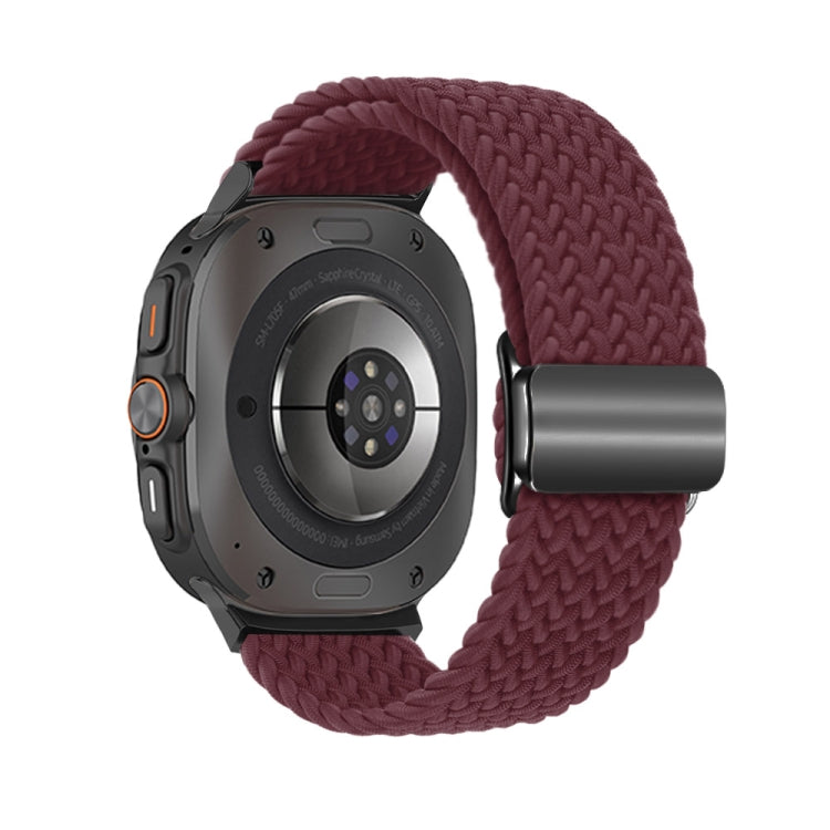 For Samsung Galaxy Watch Ultra 47mm Nylon Loop Magnetic Buckle Watch Band(Wine Red)