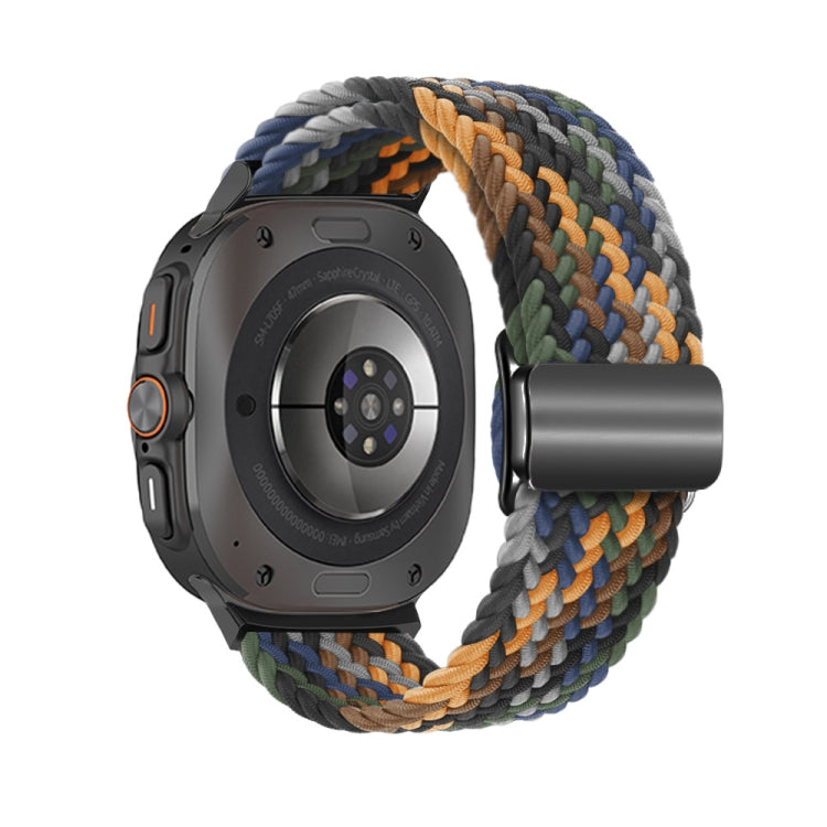 For Samsung Galaxy Watch Ultra 47mm Nylon Loop Magnetic Buckle Watch Band(Camo Colorful)