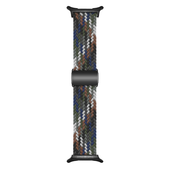 For Samsung Galaxy Watch Ultra 47mm Nylon Loop Magnetic Buckle Watch Band(Denim Rainbow)