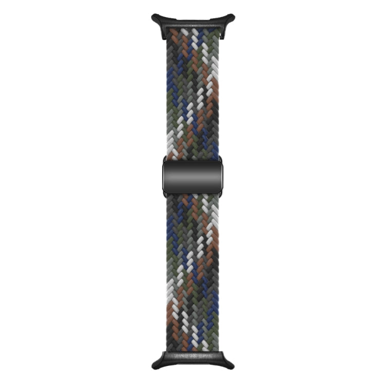 For Samsung Galaxy Watch Ultra 47mm Nylon Loop Magnetic Buckle Watch Band(Denim Rainbow)