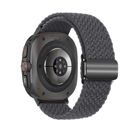 For Samsung Galaxy Watch Ultra 47mm Nylon Loop Magnetic Buckle Watch Band(Space Grey)