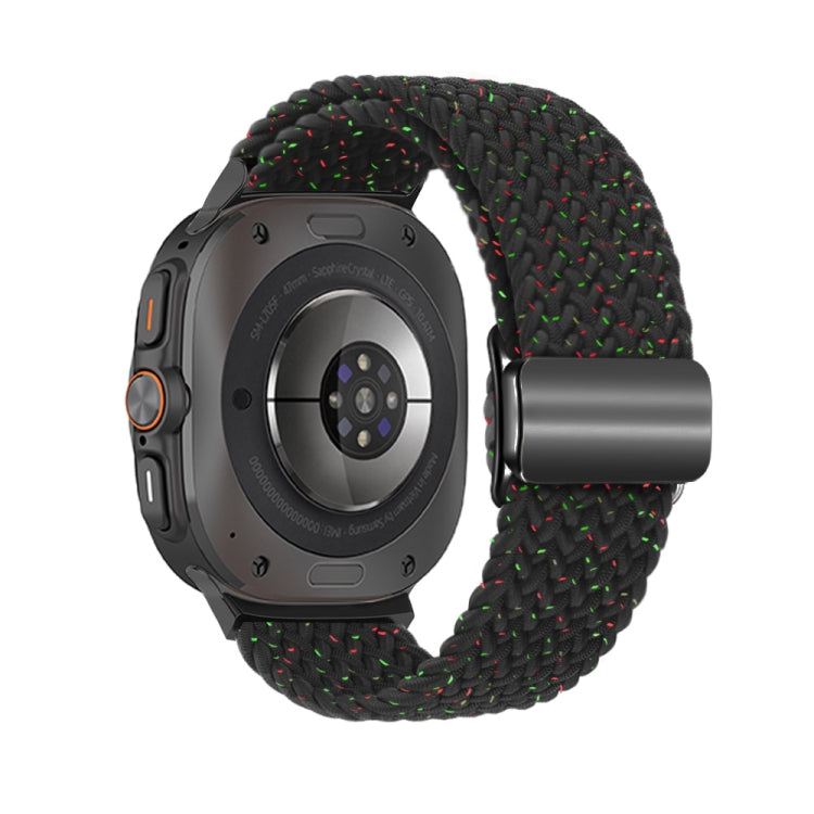 For Samsung Galaxy Watch Ultra 47mm Nylon Loop Magnetic Buckle Watch Band(Starlight Black)