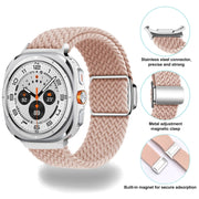 For Samsung Galaxy Watch Ultra 47mm Nylon Loop Magnetic Buckle Watch Band(Heartbeat Purple)