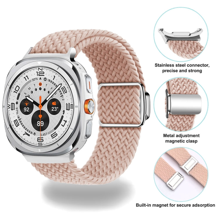 For Samsung Galaxy Watch Ultra 47mm Nylon Loop Magnetic Buckle Watch Band(Heartbeat Purple)