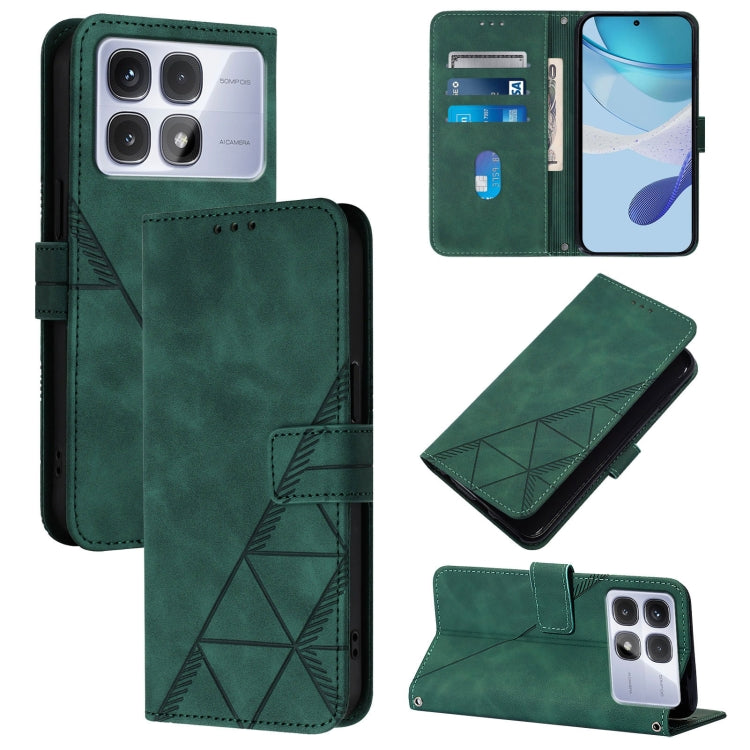 For Redmi K70 Ultra 5G Global Crossbody 3D Embossed Flip Leather Phone Case(Green) - free shipping - PMC Jewellery - Order now!