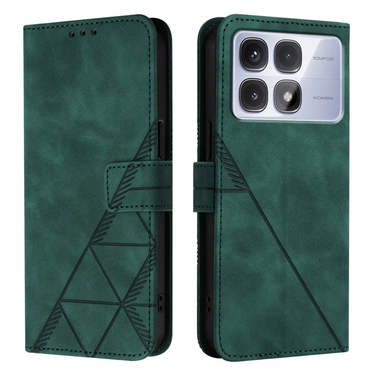 For Redmi K70 Ultra 5G Global Crossbody 3D Embossed Flip Leather Phone Case(Green) - free shipping - PMC Jewellery - Order now!