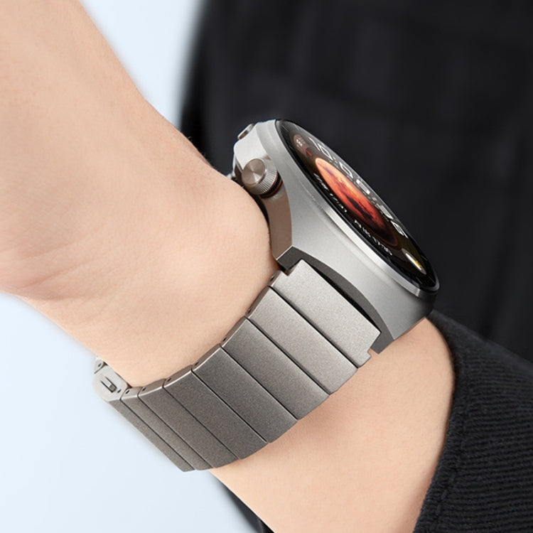 22mm One-bead Bamboo Magnetic Buckle Pure Titanium Watch Band(Silver)