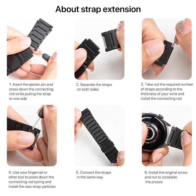 22mm One-bead Bamboo Magnetic Buckle Pure Titanium Watch Band(Silver)