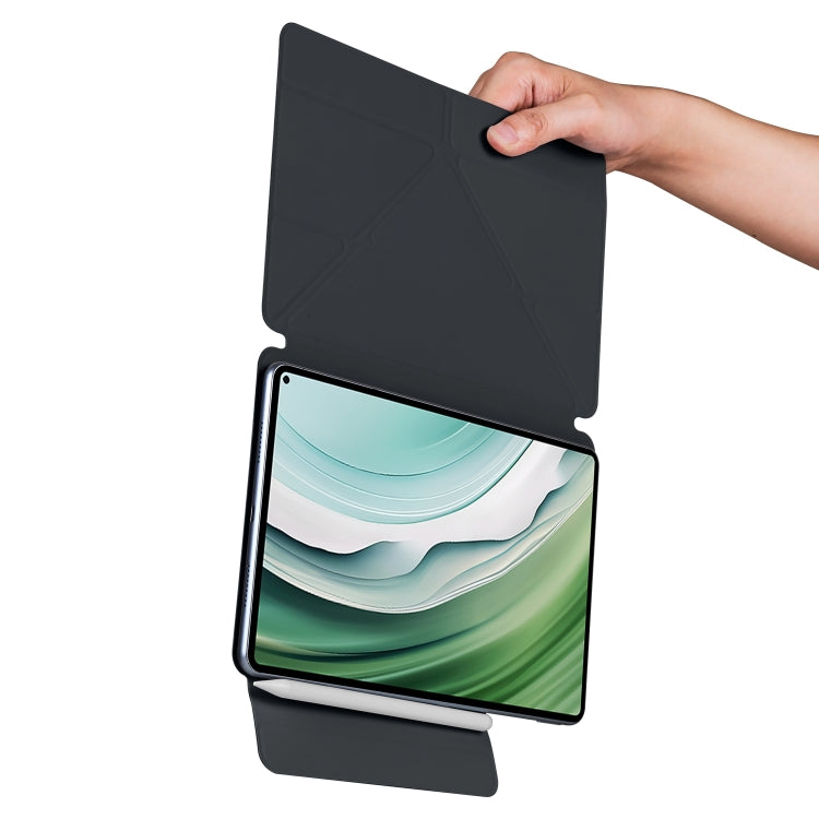 For Honor MagicPad 2 12.3 Fixed Buckle Magnetic Deformation Leather Tablet Case(Black) - Honor by PMC TechLife | Online Shopping South Africa | PMC TechLife | Buy Now Pay Later Mobicred