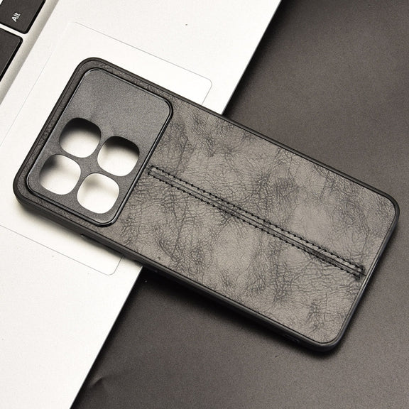 For Redmi K70 Ultra Cow Pattern Sewing Back Cover Phone Case(Black)