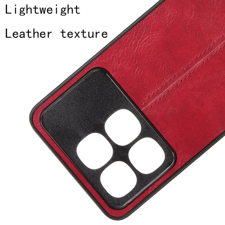 For Redmi K70 Ultra Cow Pattern Sewing Card Bag Phone Case(Red)
