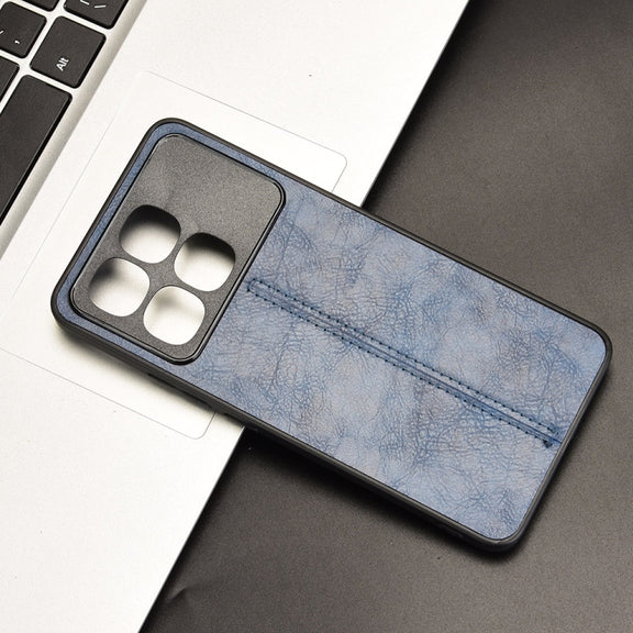 For Redmi K70 Ultra Cow Pattern Sewing Card Bag Phone Case(Blue)