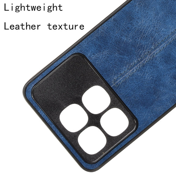For Redmi K70 Ultra Cow Pattern Sewing Card Bag Phone Case(Blue)