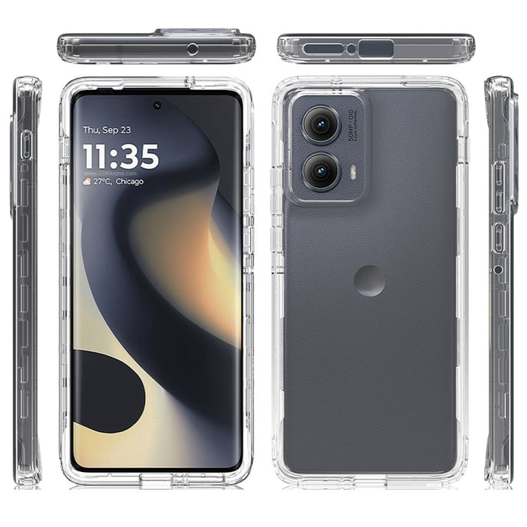 For Motorola Edge 5G 2024 Clear TPU Hybrid PC Shockproof Phone Case(Transparent)