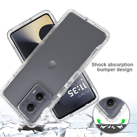 For Motorola Edge 5G 2024 Clear TPU Hybrid PC Shockproof Phone Case(Transparent)