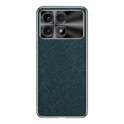 For Redmi K70 Ultra Silver Edge Cross Texture PU Leather Phone Case(Dark Green)