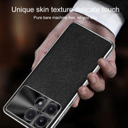 For Redmi K70 Silver Edge Cross Texture PU Leather Phone Case(Dark Green)