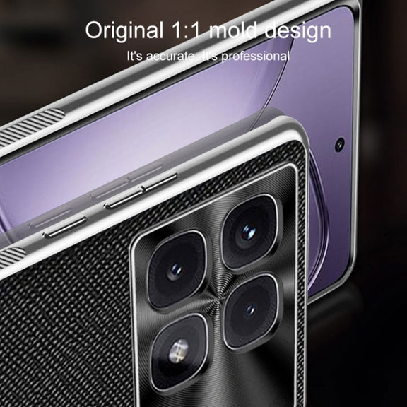 For Redmi K70 Ultra Silver Edge Cross Texture PU Leather Phone Case(Red)