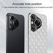 For Huawei Pura 70 Pro / 70 Pro+ Silver Edge Rhombic Texture PU Leather Phone Case(Black)