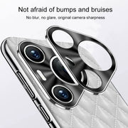 For Huawei Pura 70 Silver Edge Rhombic Texture PU Leather Phone Case(Orange)