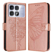 For Redmi K70 Ultra 5G Global Embossed Butterfly Leather Phone Case(Rose Gold)