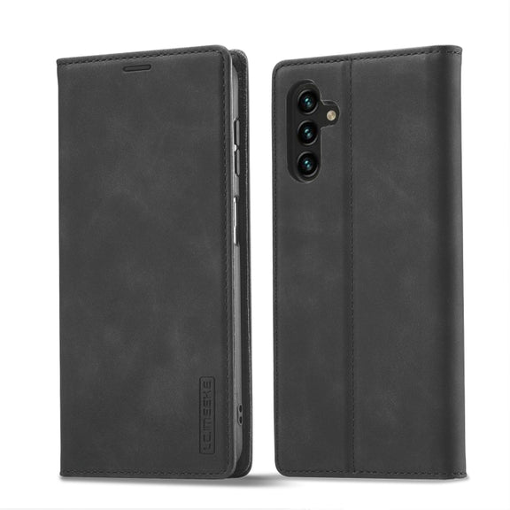 For Samsung Galaxy S24 FE 5G LC.IMEEKE Strong Magnetism Microfiber Leather Phone Case(Black)