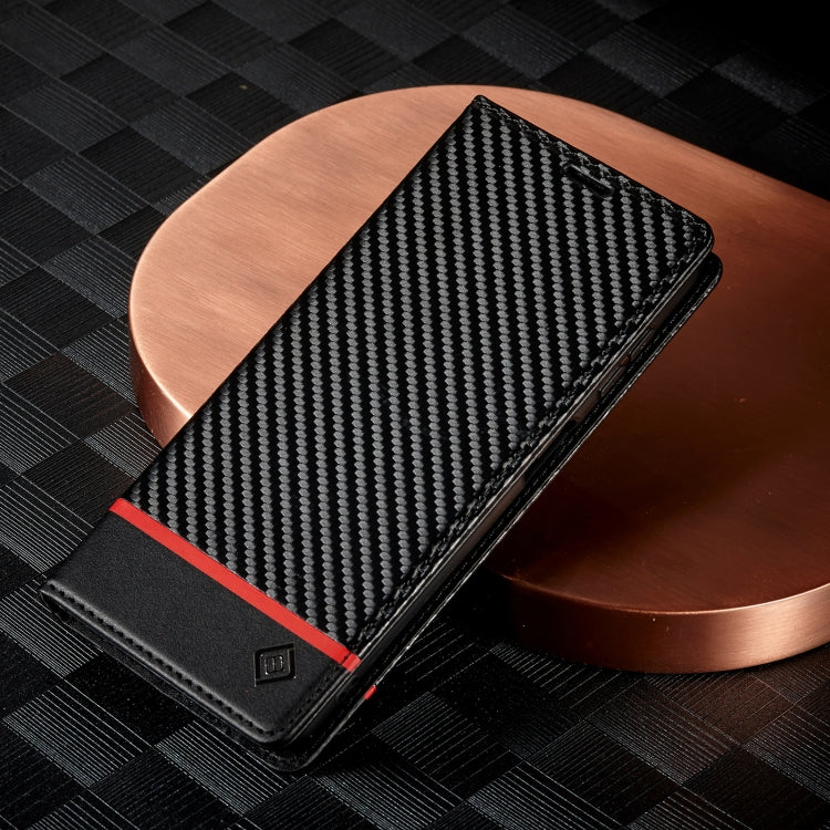 For Samsung Galaxy S24 FE 5G LC.IMEEKE Carbon Fiber Leather Phone Case(Horizontal Black)